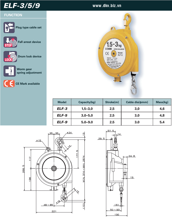 DKV VIET NAM CO LTD Pa lăng cân bằng Endo ELF 9