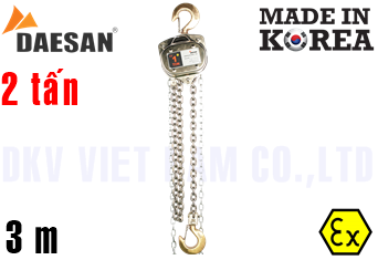 Pa lăng xích kéo tay chống cháy nổ Daesan Ex DSN2