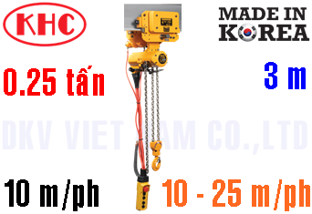 Pa lăng xích khí nén Korea Hoist KA1M-025