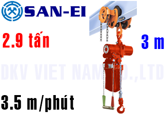 Pa lăng xích khí nén San-EI VHX300LC-GR