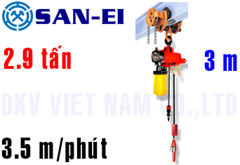 Pa lăng xích khí nén San-EI VHX300LP-GR