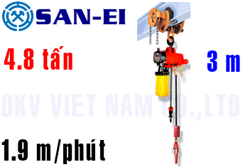 Pa lăng xích khí nén San-EI VHX500LP-GR