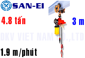 Pa lăng xích khí nén San-EI VHX500LP-PR
