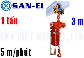 Pa lăng xích khí nén San-EI VMX100LC-PR