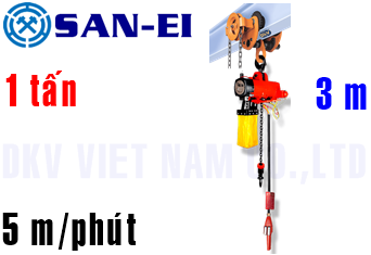 Pa lăng xích khí nén San-EI VMX100LP-GR