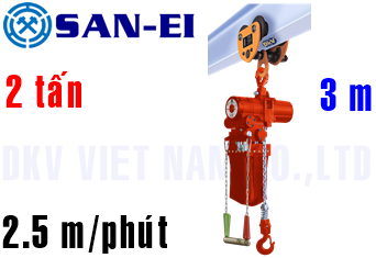 Pa lăng xích khí nén San-EI VMX200LC-PR