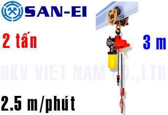 Pa lăng xích khí nén San-EI VMX200LP-PR