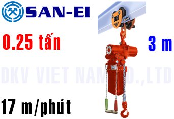 Pa lăng xích khí nén San-El VLX25LC-PR