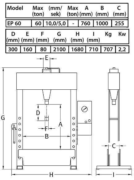 DKV VIET NAM CO.,LTD - Máy ép thủy lực Compac EP60