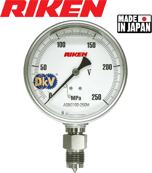 Đồng hồ áp kế thủy lực Riken ASBG100-250M-U, Riken pressure gauges ASBG100-250M-U