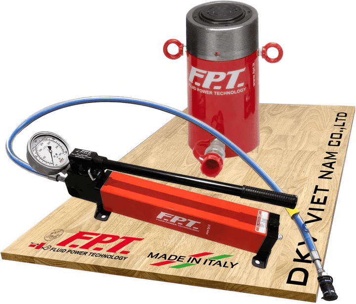 Bộ kích thủy lực FPT CRM-100/100, Bộ con đội thủy lực FPT CRM-100/100, FPT hydraulic cylinder and hand pump set CRM-100/100