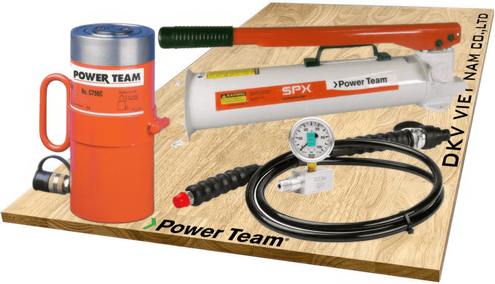 bo kich thuy luc power team c5510c, bo con doi thuy luc power team c5510c, power team hydraulic jack set c5510c