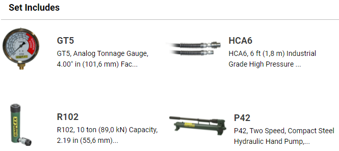 Bộ kích thủy lực ngắn Simplex ST102A, Simplex hydraulic cylinder and hand pump set ST102A