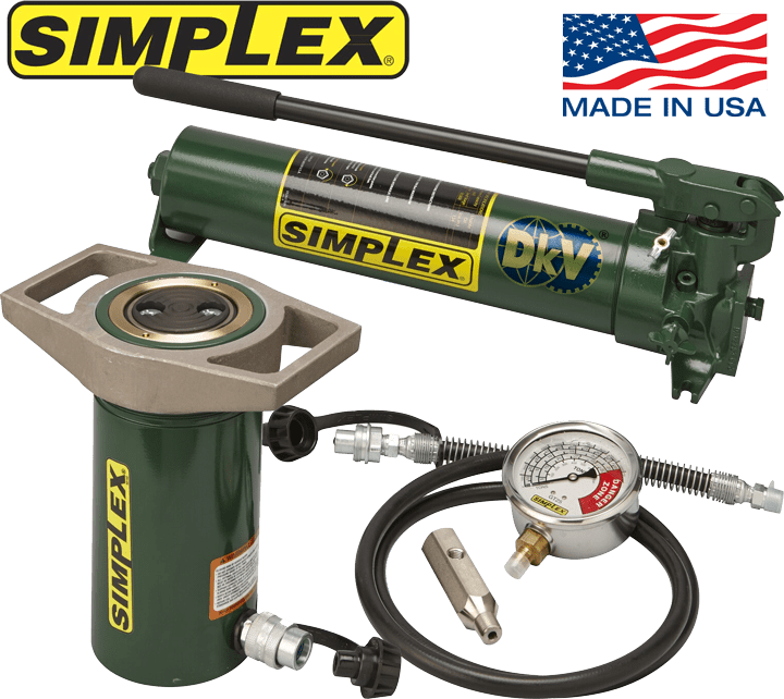 Bộ kích thủy lực ngắn Simplex ST256A, Simplex hydraulic cylinder and hand pump set ST256A