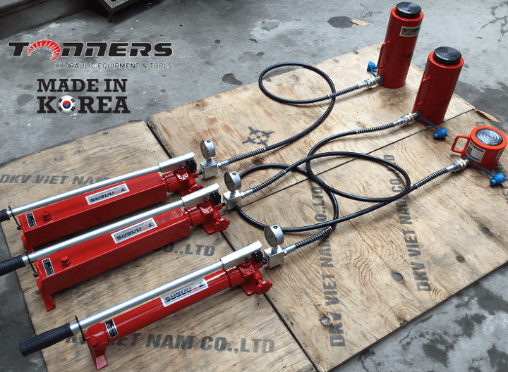 bo kich thuy luc tonners dr-30250, tonners hydraulic jack set dr-30250 la su ket hop giua kich thuy luc tonners dr-30250