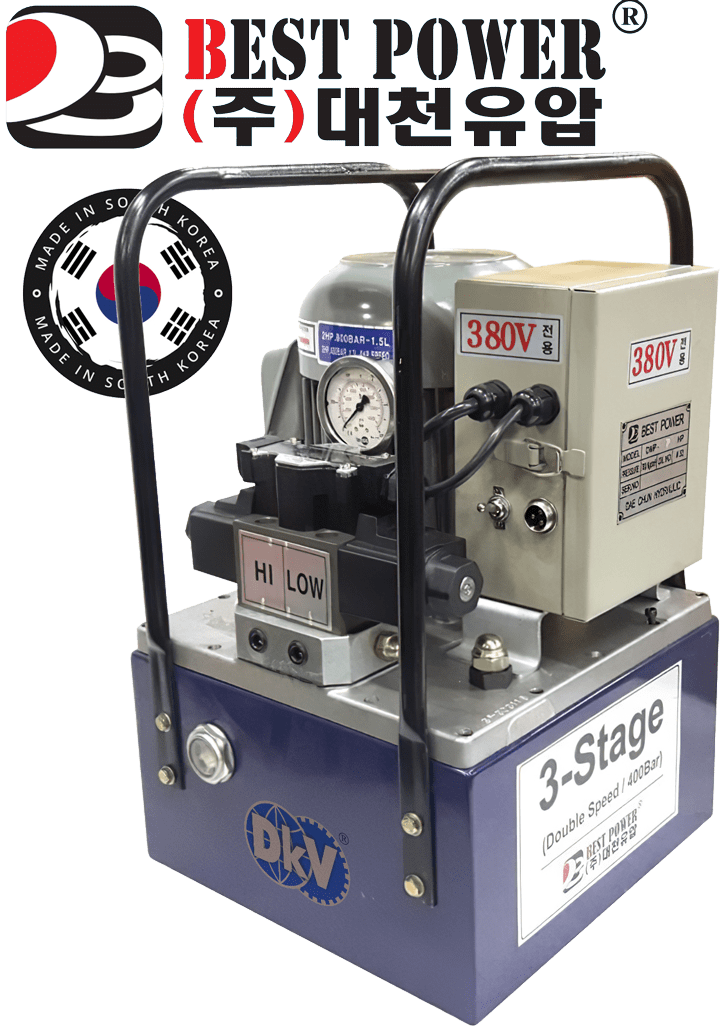 Bơm điện thủy lực Hàn Quốc Best Power DMP-2-3S, Best Power electric hydraulic pump DMP-2-3S