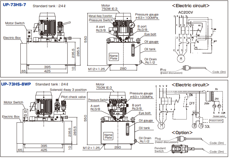 Bơm điện thủy lực Nittoh Power UP-73HS-0, Nittoh Power electric hydraulic pump UP-73HS-0