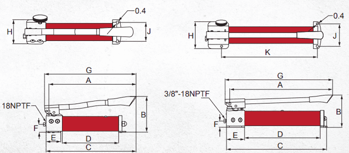 Bơm tay thủy lực BVA P350, BVA hydraulic hand pump P350