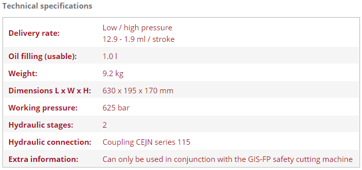 Bơm thủy lực Holger Clasen FP 700-C1-GIS, bơm pin thủy lực Holger Clasen FP 700-C, Holger Clasen hydraulic foot pump FP 700-C1-GIS