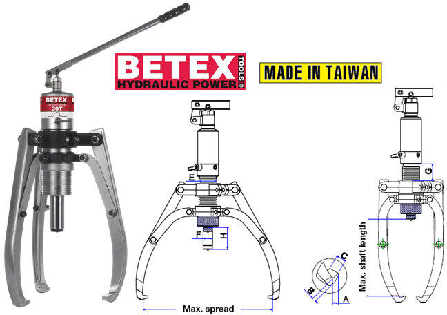 cao thuy luc Betex HSP303, Betex hydraulic puller HSP303
