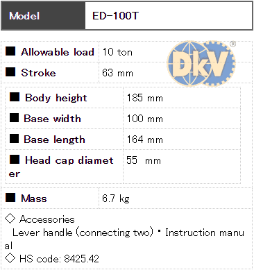 Con đội thủy lực Eagle ED-100T, Eagle hydraulic bottle jack ED-100T