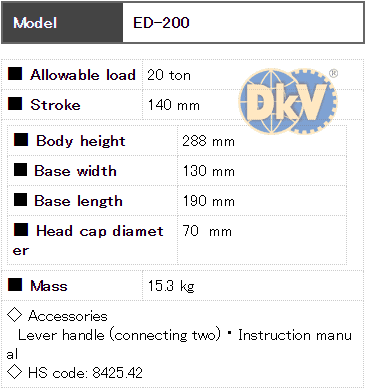 Con đội thủy lực Eagle ED-200, Eagle hydraulic bottle jack ED-200