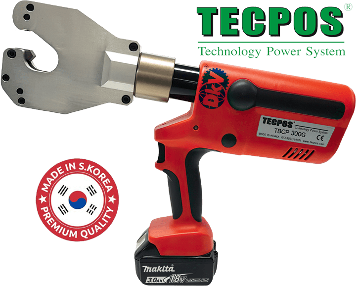 Kìm ép cốp thủy lực Tecpos TBCP300G, Tecpos battery operated crimping tools TBCP300G