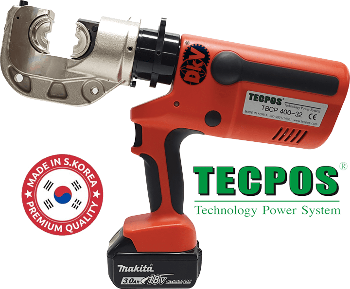 Kìm ép cốp thủy lực Tecpos TBCP400-32, Tecpos battery operated crimping tools TBCP400-32