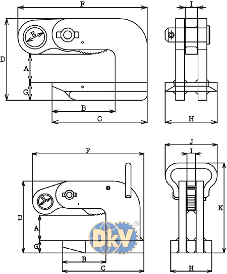 Kẹp tôn Eagle clamp AMS-500, Eagle clamp lifting clamps for steel AMS-500