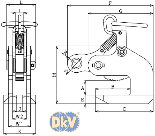 Kẹp tôn Eagle clamp AMS-500, Eagle clamp lifting clamps for steel AMS-500