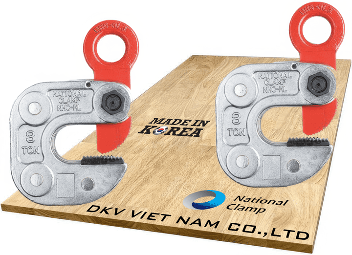Kẹp tôn ngang National Clamp NHC-HL (3 ton, 10 - 35 mm), National Clamp horizontal lifting clamps for steel NHC-HL (3 ton, 10 - 35 mm)
