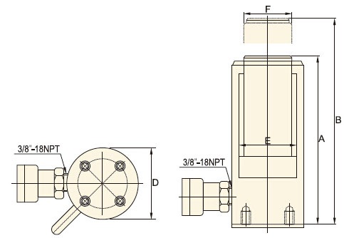 kich thuy luc rac-202, kich thuy luc vo nhom rac-202, single acting aluminum hydraulic jack rac-202