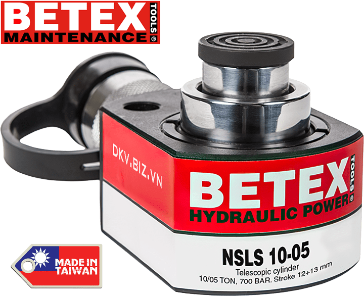 Kích thủy lực Betex NSLS 10-05, con đội thuỷ lực mỏng Betex NSLS 10-05, Betex low telescopic hydraulic jack NSLS 10-05