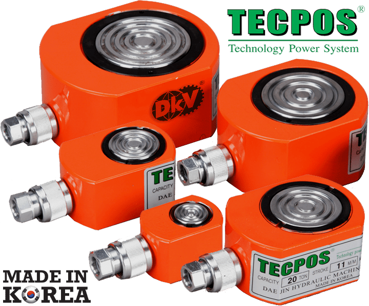 Kích thủy lực Tecpos TSLC-516, con đội thủy lực mỏng Tecpos TSLC-516, Tecpos low hydraulic jack TSLC-516