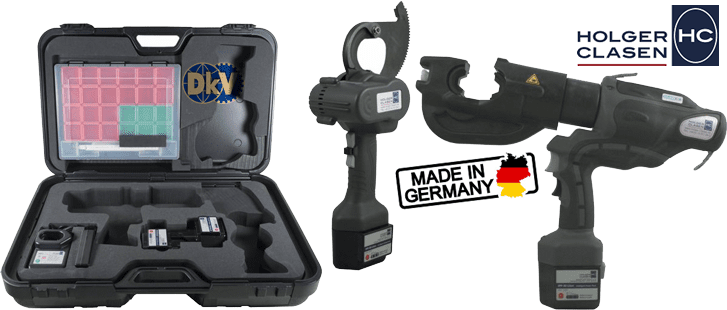 Bộ máy cắt cable và ép cốt thủy lực Holger Clasen KombiMax-5/12, Holger Clasen hydraulic bettery combination set KombiMax-5/12