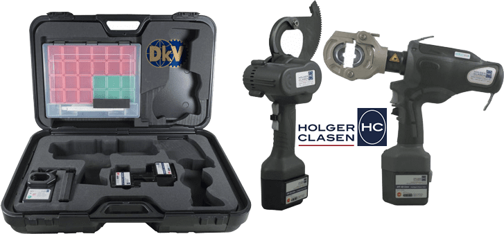 Bộ máy cắt cable và ép cốt thủy lực Holger Clasen KombiMax-5F/6-C, Holger Clasen hydraulic bettery combination set KombiMax-5F/6-C