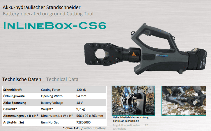 Máy cắt cable thủy lực Holger Clasen InLineBox-C6-Set, Holger Clasen hydraulic cable Cutter InLineBox-C6-Set