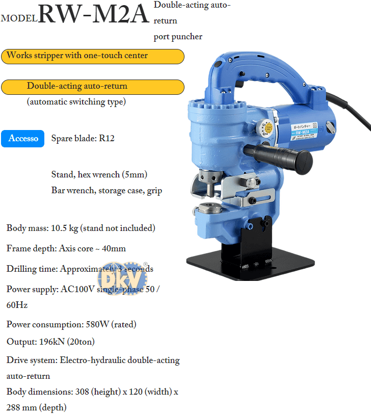 Máy đột lỗ thủy lực Kamekura RW-M2A, Kamekura Electric Hydraulic puncher RW-M2A