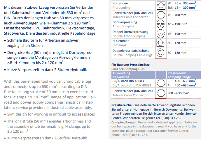 Máy ép cốt thủy lực Holger Clasen InLiner® IC 15-Set, Holger Clasen hydraulic Crimpers InLiner® IC 15-Set