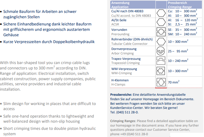Máy ép cốt thủy lực Holger Clasen InLiner® IC 6-C-Set, Holger Clasen hydraulic Crimpers InLiner® IC 6-C-Set