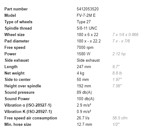 Máy mài góc khí nén Fuji FV-7-2M, Fuji air angle grinder FV-7-2M