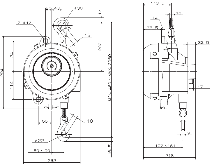 オリジナル 測定器 工具のイーデンキＥＮＤＯ ELF-22 直送 代引不可 スプリングバランサー ELF型 ELF22