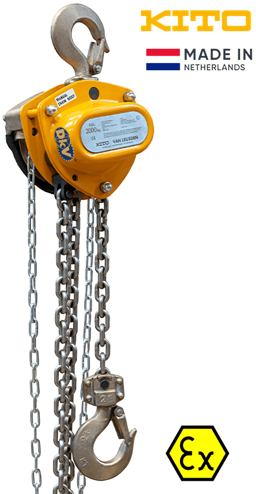 Pa lăng xích kéo tay chống cháy nổ Kito K100, Kito non sparking chain hoists K100
