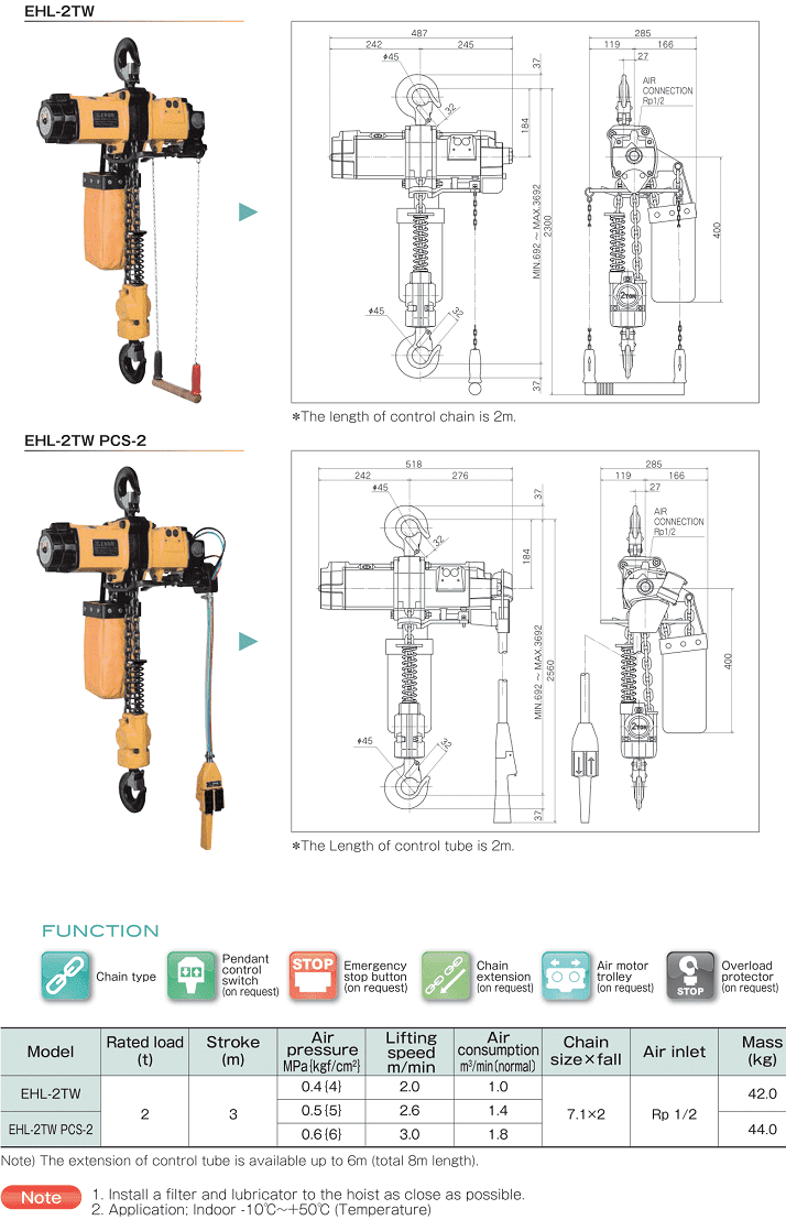 DKV VIET NAM CO.,LTD - Pa Lăng Xích Khí Nén Endo EHL-2TW PCS-2