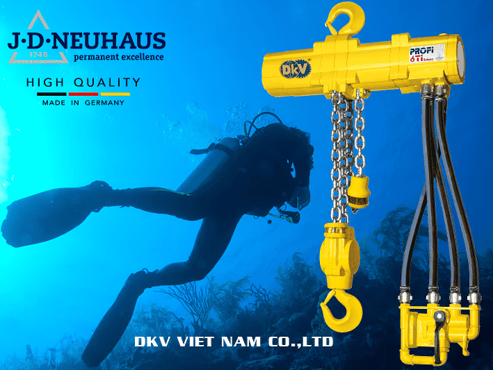 Pa lăng xích khí nén JDN PROFI 6 TI - Subsea, JDN peumatic chain hoists PROFI 6 TI - Subsea