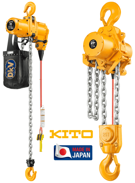 Pa lăng xích khí nén Kito TCHH30PS, Kito peumatic chain hoists TCHH30PS