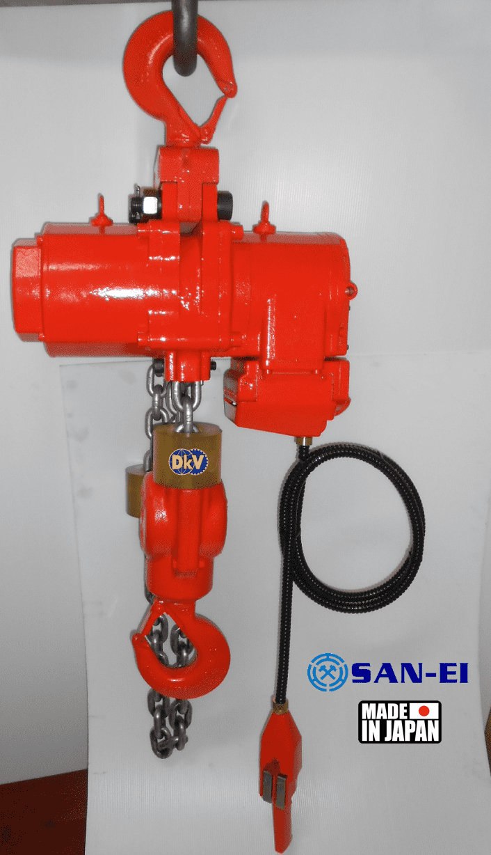 Pa lăng xích khí nén SAN-EI GLX15LP, SAN-EI peumatic chain hoists GLX15LP