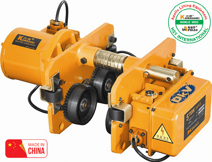 Rùa lăn treo pa lăng chạy điện Kawasaki KPX-03, Kawasaki electric trolley for chain hoist KPX-03