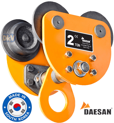 Rùa lăn treo pa lăng Daesan DP10, Daesan plain trolley for chain hoist DP10