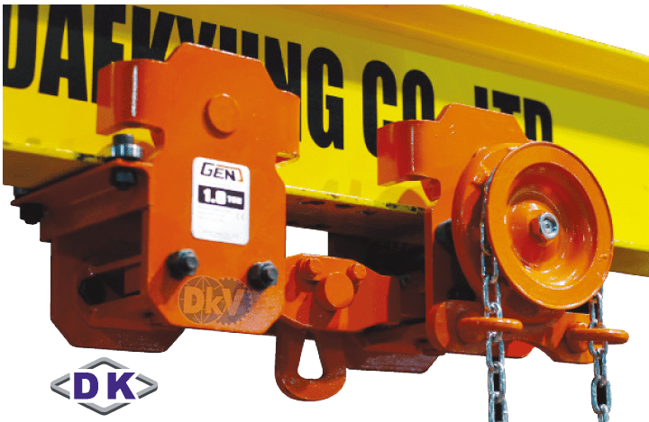 Rùa lăn treo pa lăng DK DBGT-050, DK plain trolley for chain hoist DBGT-050